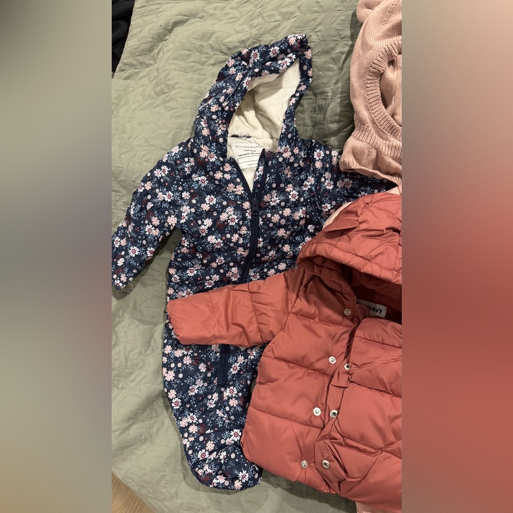 Primark Floral Navy Kids Puffer Jacket